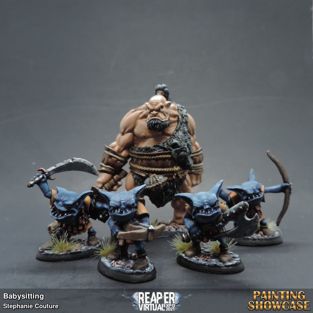 I found out why Garghuk is so grumpy. It's because he has to babysit a bunch of trouble maker norkers! Norker (04035 archers and 04034 warriors) and Garghuk, ogre chieftain by Bobby Jackson.
