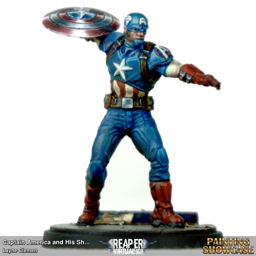 Captain America: appearing now at Reaper Virtual Expo. Form a line to the left for autographs.