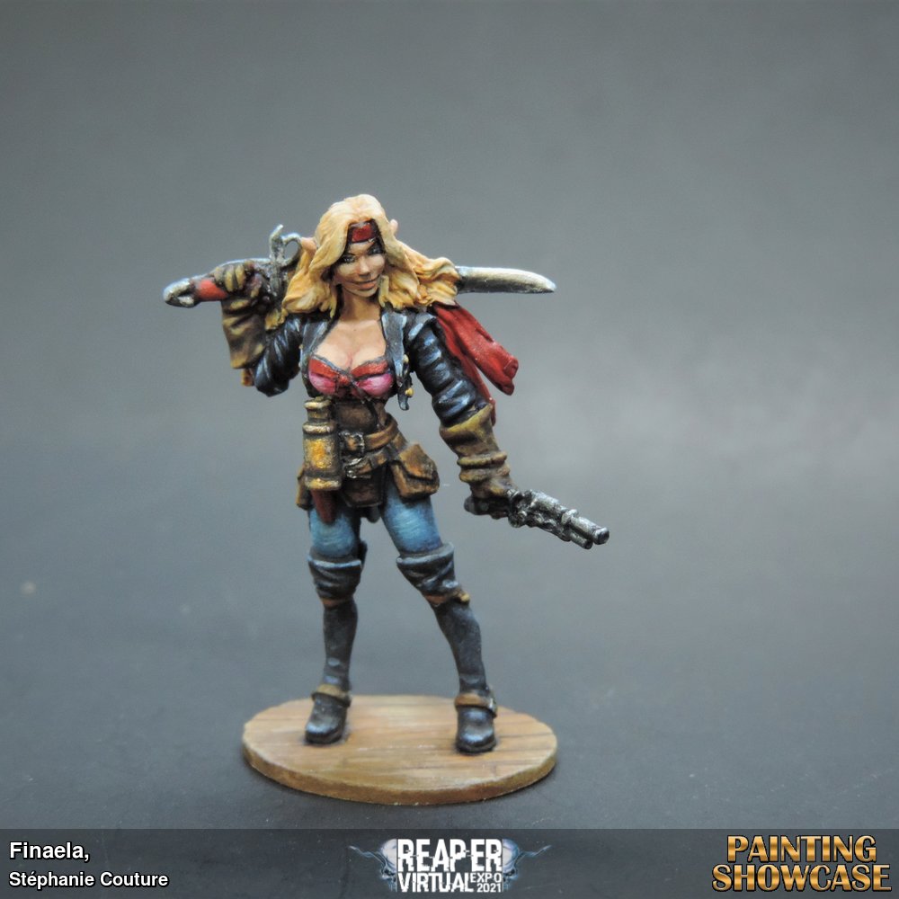 My faces improve a lot with Corporea class in last Reaperconlive online in september. It was also the first mini where I played a lot with textures. 03623 Finalela, female pirate by Patrick Keith.