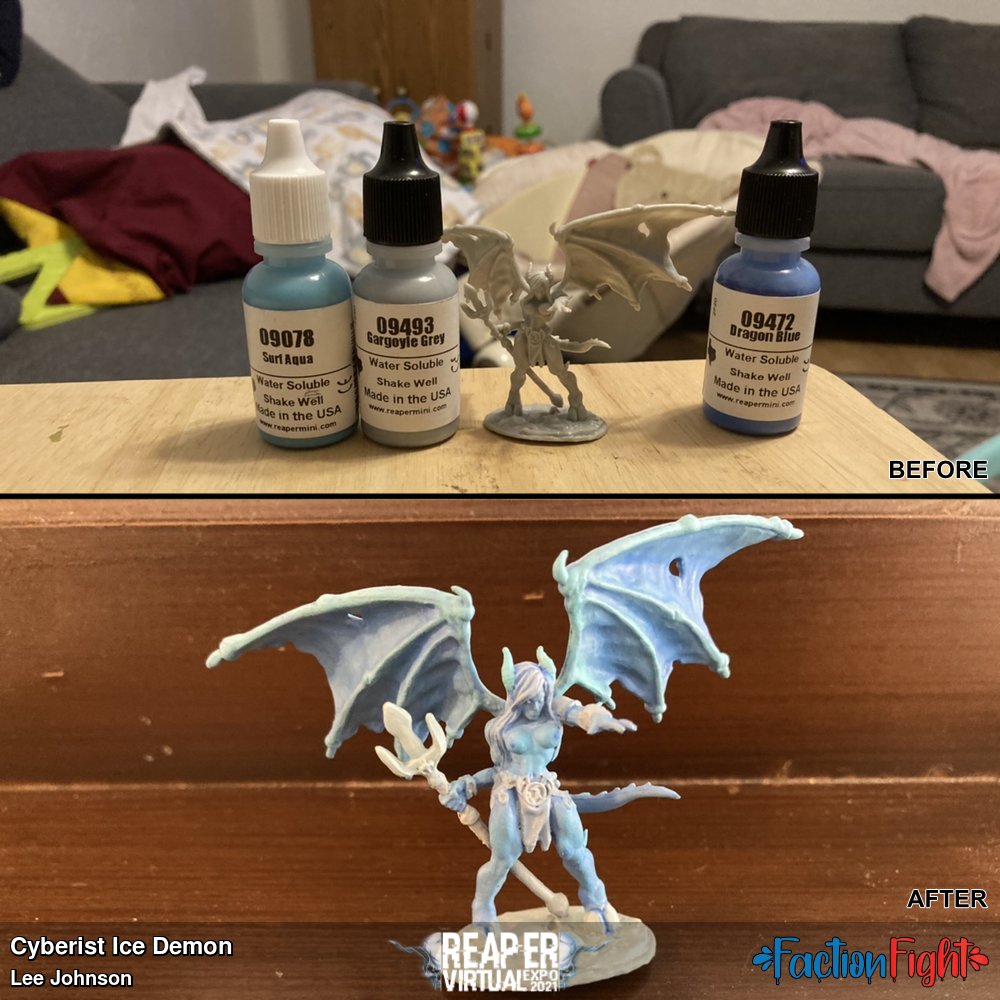 Cyberist option 1 using paints: Gargoyle Grey, Surf Aqua and Dragon Blue